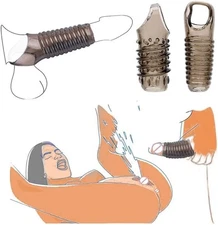 2Pc Cock Penis Ring Cock-Ring set Sex Toys Men Sleeves Enlarge Last Longer Black