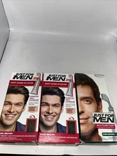 (3)JUST FOR MEN Easy Comb-In Hair Color A-45 Dark Brown Gray Coverage