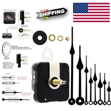 Replacement Clock Movement with Hands & Hardware – Black Plastic, No Batteries