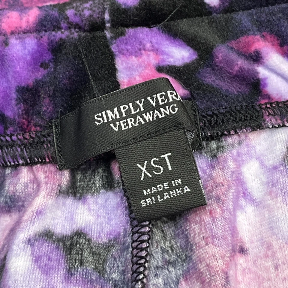 Conjunto de pijama Simply Vera para mujer XST púrpura floral polar felpa ropa de salón suave Foto 4 de 4
