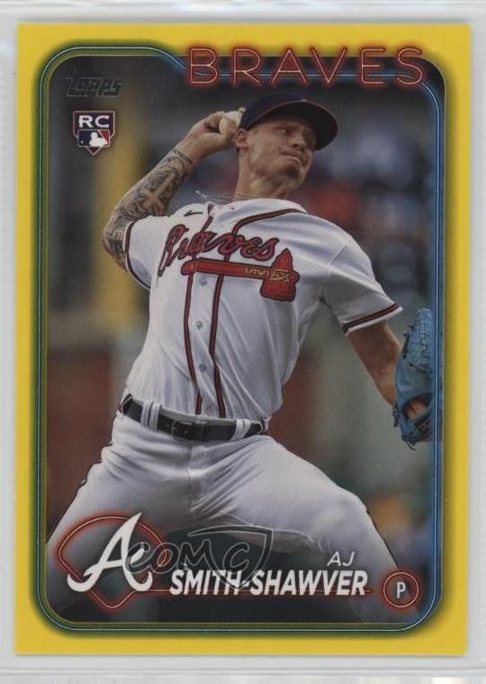 2024 Topps Series 1 Yellow AJ Smith-Shawver #117 Rookie RC 0t2