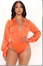 fashion nova bodysuit orange size L