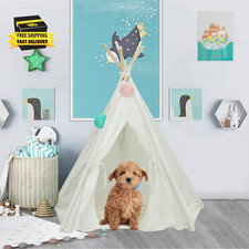Dog Teepee Tent for Dogs  Cats Cute Pet Teepee with Mat, Portable Dog Tents 24I