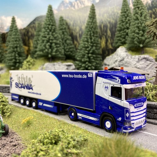 Scania CS20 HD, Remorque décorée - HERPA 314466 - HO 1/87 | Condition: Neuf