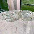 Set of 2 Vintage PYREX 019 Clear Glass Casserole Baking Dish 20oz/600ml with lid