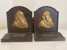 Antique Bradley & Hubbard Cast Iron William Cullen Bryant Doorstop/Bookend
