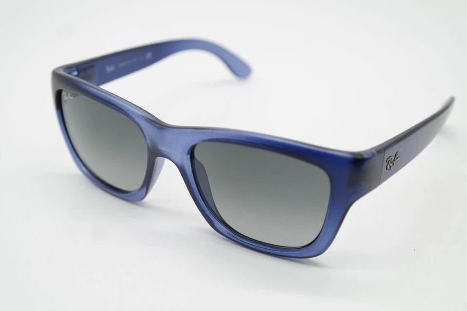 Lunettes De Soleil Ray Ban RB 4194 Bleu Argent Ovales Neuves - Photo 3/4
