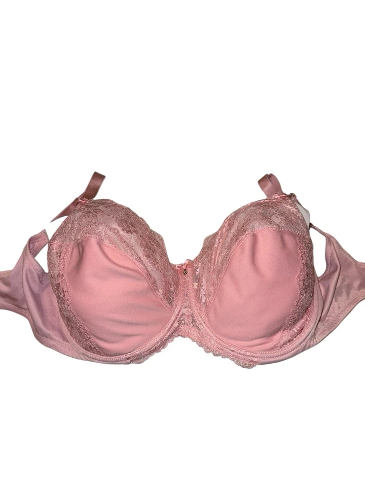 Sutiã Glamorise Rosa Renda 40H Figura Completa Coquete Macia Menina Lingerie - Imagem 4 de 4