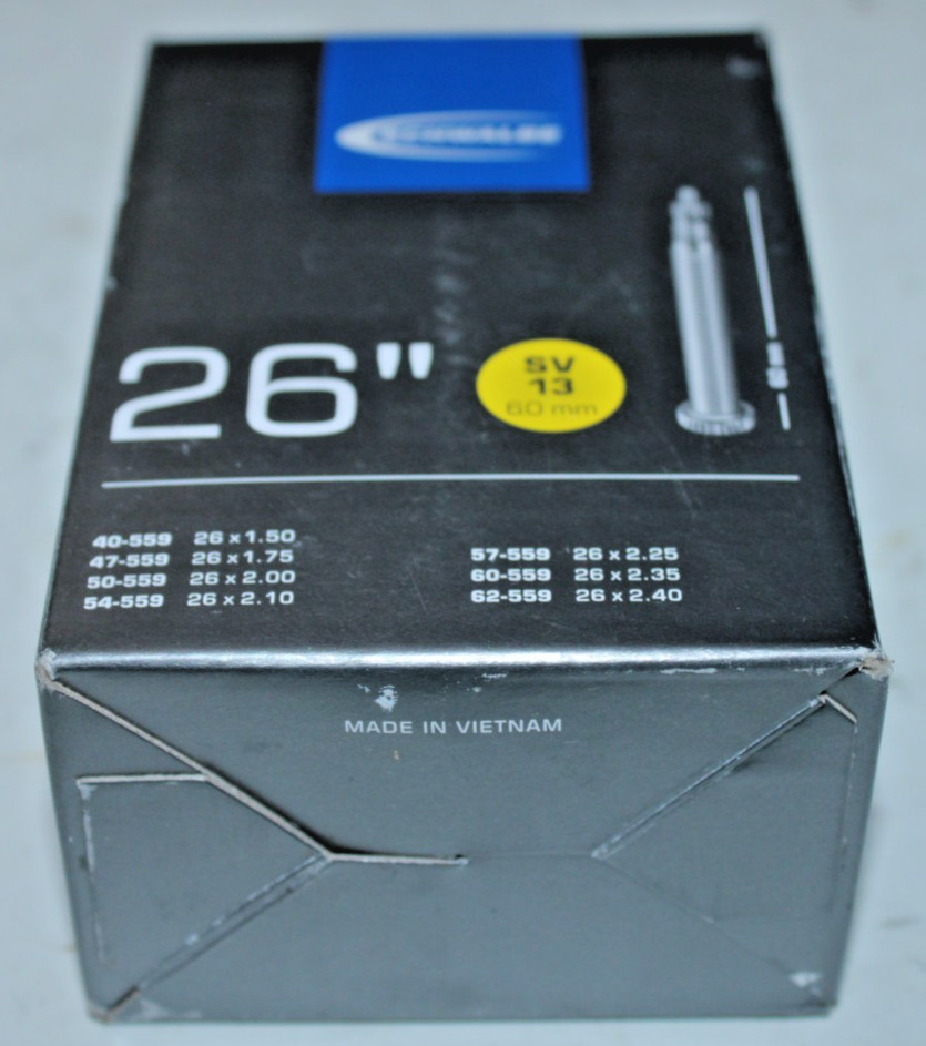 Schwalbe 26x1.5-2.4" MTB Bike Inner Tube 60mm Presta Valve P/V SV13 100% Recycle