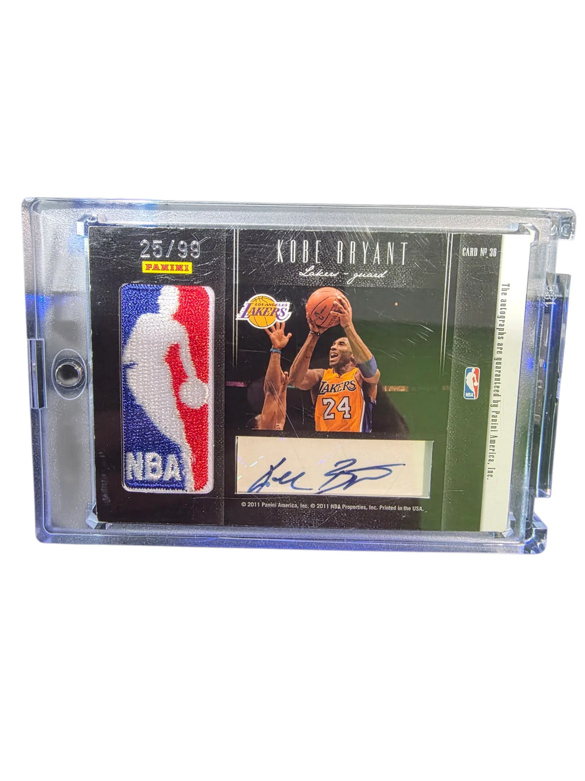 2011 Panini Passing the Torch Elgin Baylor Kobe Bryant 25/99 Patch Logoman