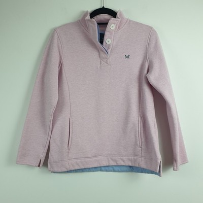 Crew Clothing Sweatshirt Damen Größe 10 Rosa Halbknopf Pullover Oberteil