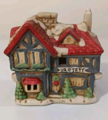 Porcelain Variety Store Winter Village Theater Collectible Holiday Decoration
