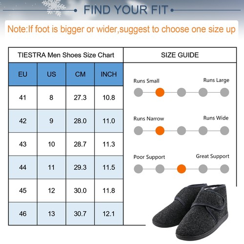 Mens Slippers Winter Bootie Memory Foam House Shoes For Diabetic Arthritis Edema - Picture 7 of 7