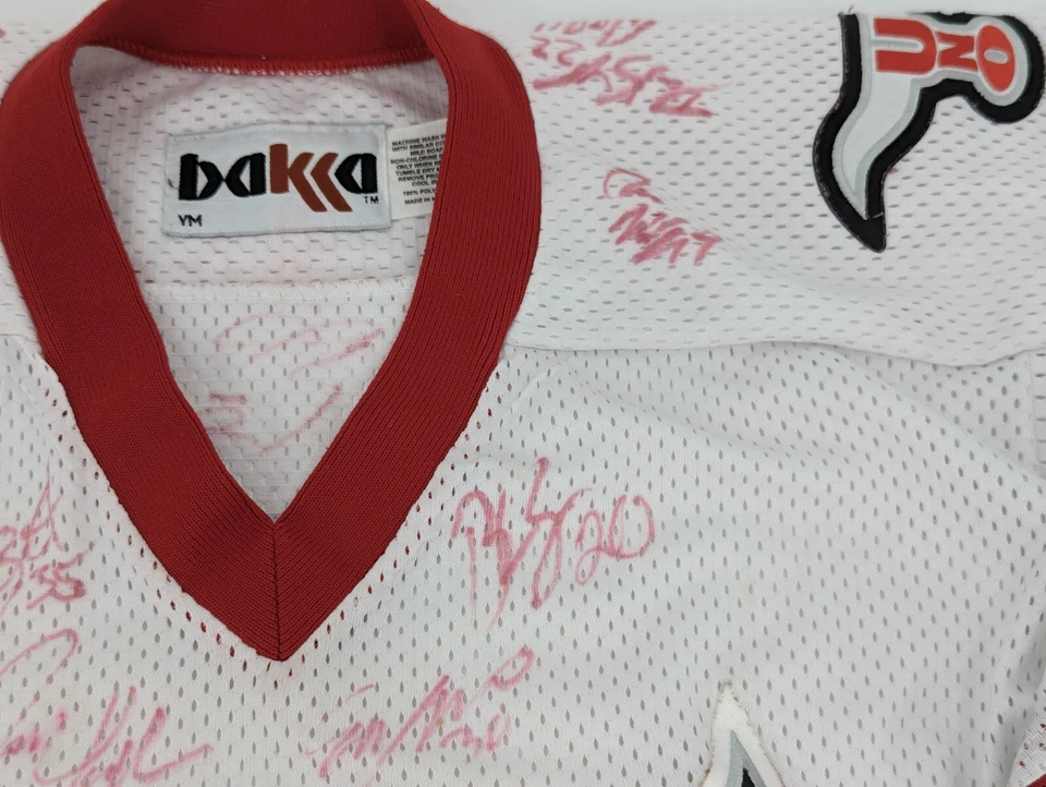 Camiseta deportiva de hockey Bakka Omaha Mavericks CCHA Uno firmada usada talla juvenil mediana Foto 4 de 4