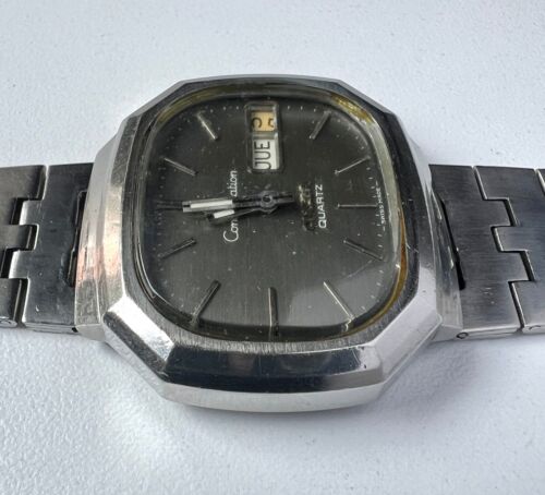 Reloj de cuarzo OMEGA Constellation Cal 1310 vintage para hombre esfera negra para restaurar - Imagen 7 de 11