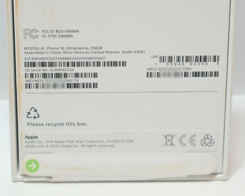 Apple iPhone 16 256GB (Dish/Bost) 6.1" MYD13LL/A Ultramarine - Afbeelding 18 van 18
