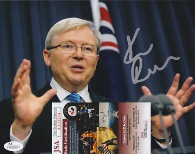 Kevin Rudd Signing Kevin Rudd Signed 8x10 Photo w/ JSA COA #AA22550 Former Australia Prime ...