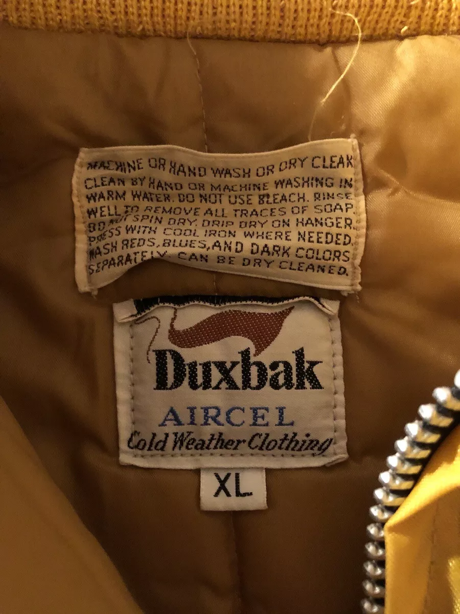 Vintage 70s Duxbak Yellow Nylon Cold Weather Hunting Jacket