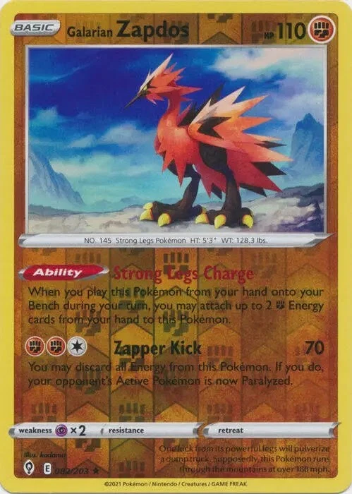 Galarian Articuno Zapdos Moltres - Evolving Skies - Legendary Card Set -  Rare 3 Card Lot