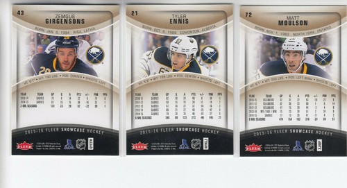 15/16 Fleer Showcase Buffalo Sabres Team Set - Ennis Girgensons Moulson - Picture 2 of 2
