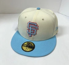 San Francisco Giants MLB NE Color Pack  Fitted Hat~ Cream/Light Blue