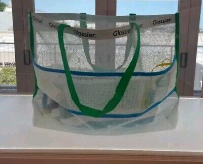 GLOSSIER Miami Mesh Beach Bag/Tote Special G Logo LIMITED GLOSSIER Miami Mesh Beach Bag/Tote Special G Logo LIMITED