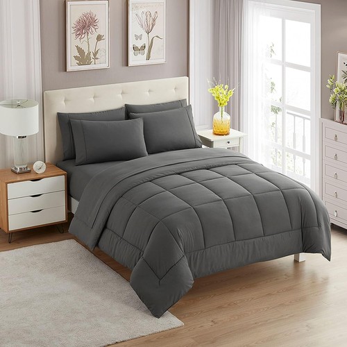 7-Piece Full Size Comforter Set - Soft Microfiber Bedding - All Seasons Elegance - Picture 3 of 9