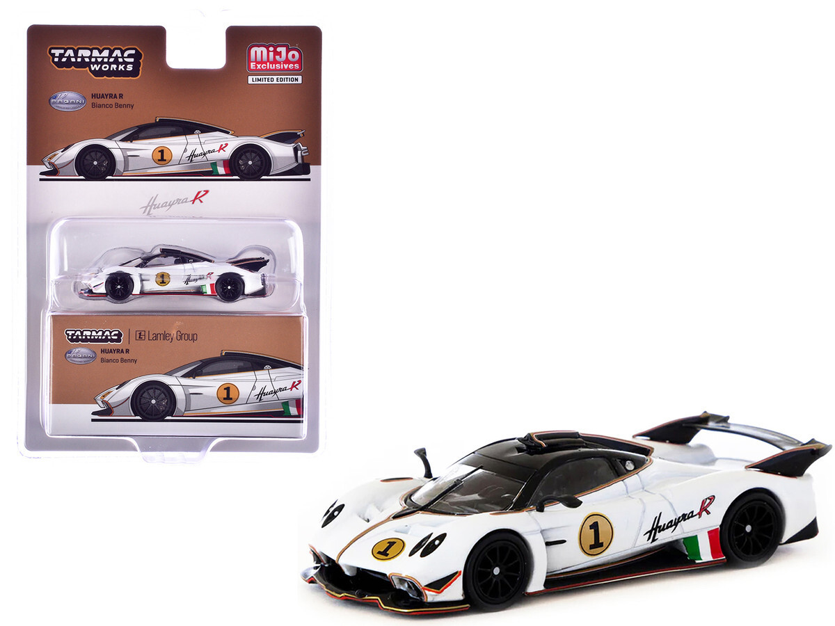 Tarmac Works Pagani Huayra R #1 Bianco Benny White 1/64