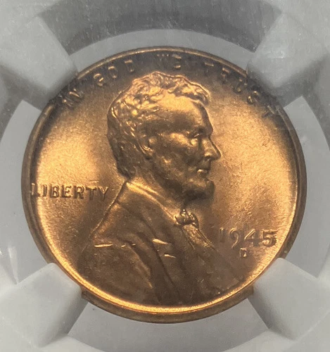 1945-D 1C Lincoln Wheat Cent NGC MS 66 RD AMAZING LUSTER RED RED RED BEAUTIFUL