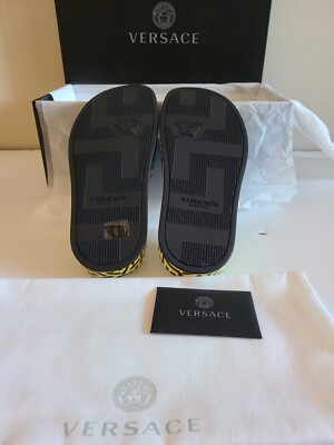 Versace Greca Monogram Flap Sandals Multicolor NWT Size 9 Versace Greca Monogram Flap Sandals Multicolor NWT Size 9 | eBay main image 2