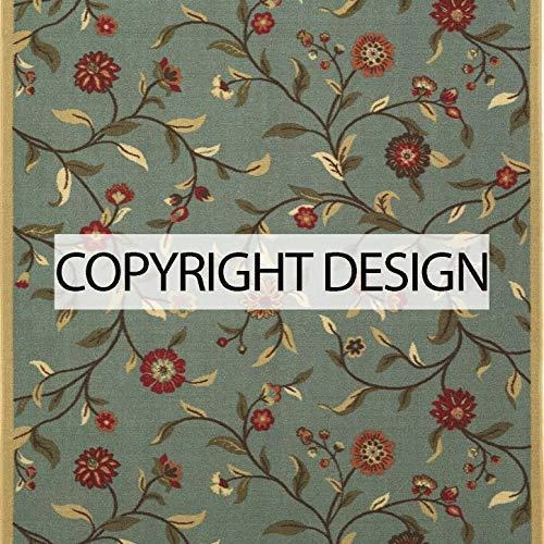 Alfombra Ottomanson OTH2095-3X5 Ottohome, 3'3" X 5'0", verde salvia floral Foto 4 de 4