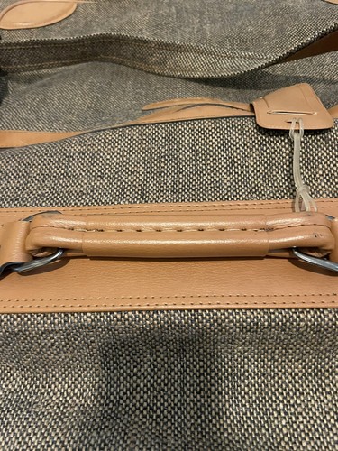 Vintage PIERRE CARDIN Garment Bag Luggage Hanging Suit Bag Luggage Tweed Khaki - Picture 6 of 7