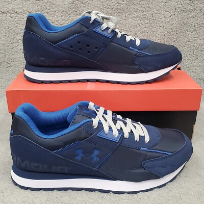 Under Armour Essential Runner Shoes Men's Size 10 Blue White Running Sneakers