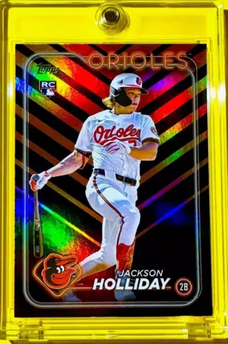 Jackson Holliday RARE GOLD & BLACK REFRACTOR TOPPS ROOKIE CARD ORIOLES RC MINT!