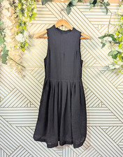 Anthropologie Deletta Black CROSGROVE High Neck Fit+ Flare Dress Size SMALL