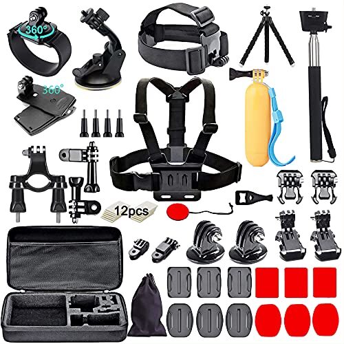 Black Pro Camera Accessories Kit Compatible GoPro Hero 10 9 8 7