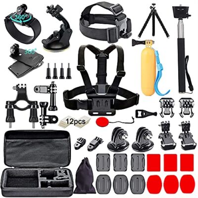 Black Pro Camera Accessories Kit Compatible GoPro Hero 10 9 8 7
