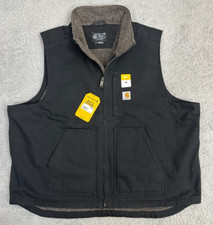 NWT Carhartt Men's 2XL Sherpa Lined Mock-Neck Vest Black Workwear Jacket