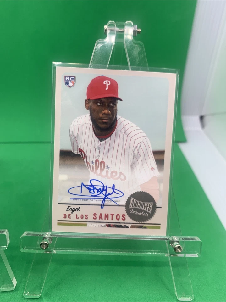 (2) ENYEL DE LOS SANTOS RC 2019 TOPPS ARCHIVES SNAPSHOTS GOLD 1/10 & BASE AUTO - Image 3 of 4
