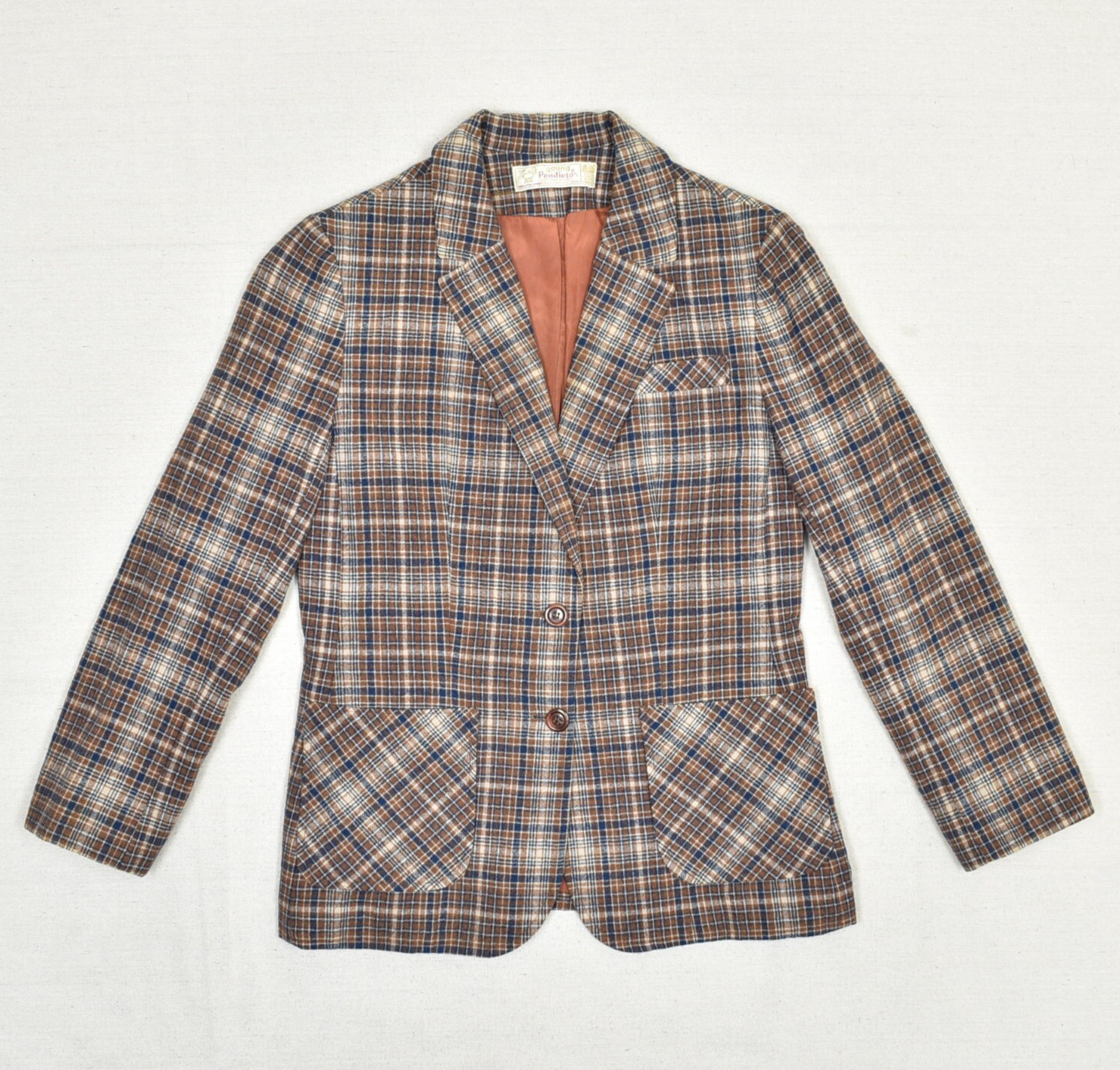 Pendleton Blazer Button Plaid Wool Multicolor Siz… - image 1