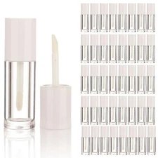 40PCS Empty White Mini Lip Gloss Tubes 2.5ml 0.08 OZ lipgloss Tube with Wand ...