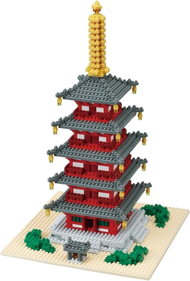 Nano Block Five-storied Pagoda Gojyu no Tou Deluxe Edition NB-031 from Japan - Image 2 of 4