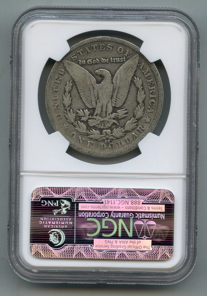 1892 CC Morgan Silver Dollar NGC VG 8 - Image 2 of 4