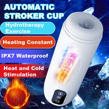 Automatic Men Telescopic Heating Masturbaters HandsFree Male Stroker Cup Sex Toy
