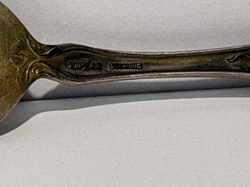 Rare Antique Silver Souvenir Spoon R M & S M SHIP Muelle Sobre El Rio Vapor Nor - Picture 7 of 8