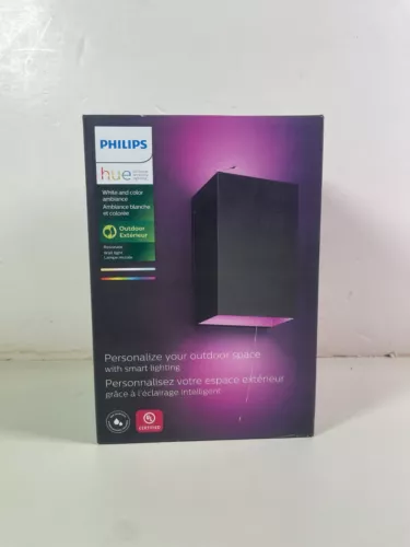 Philips Hue Resonate White & Color Ambiance Outdoor LED Wall Light -Black 576082