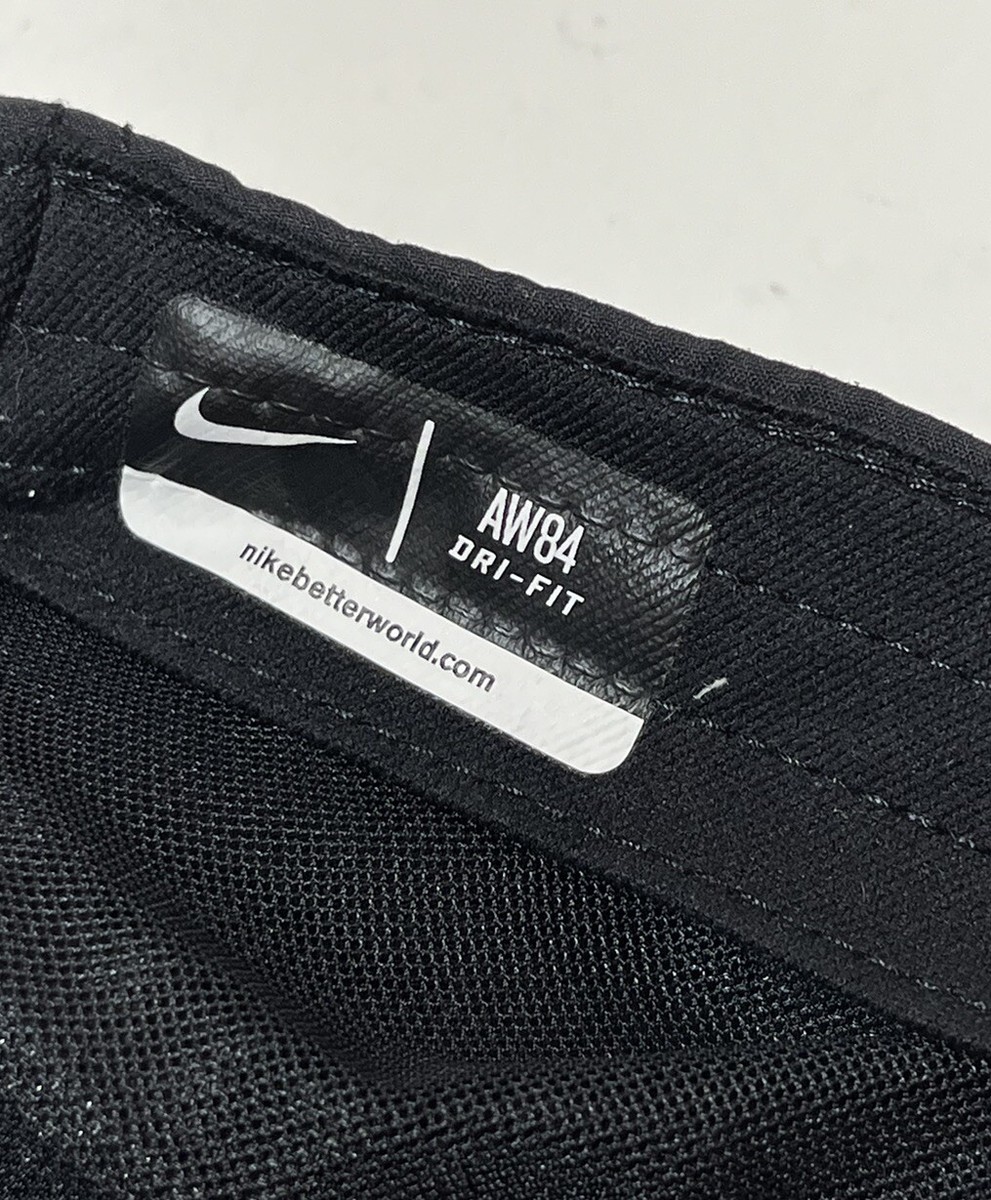 Nike AW84 DRI-FIT 5 Panel Hat Cap Black Mesh Reflective Pocket Zip