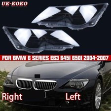 Per BMW Serie 6 E63 645i 650i 2004-2007 Coppia Guscio Copri Lenti Faro Trasparente
