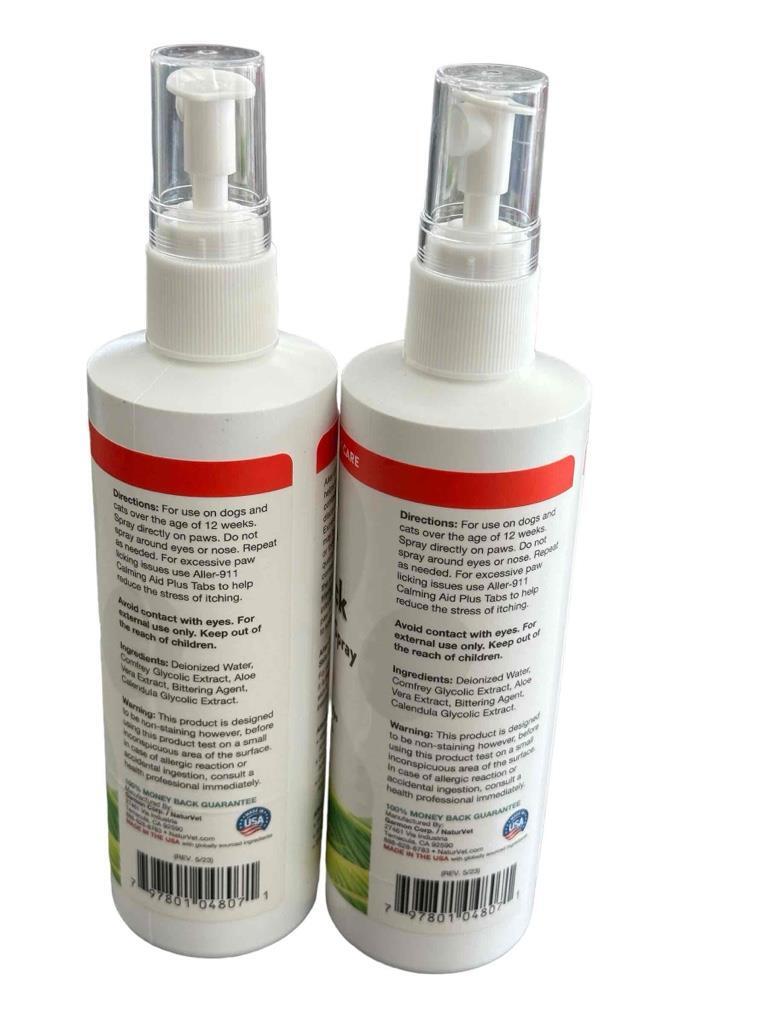 Lot of NaturVet Aller 911 Anti Lick Allergy Aid Paw Spray for
