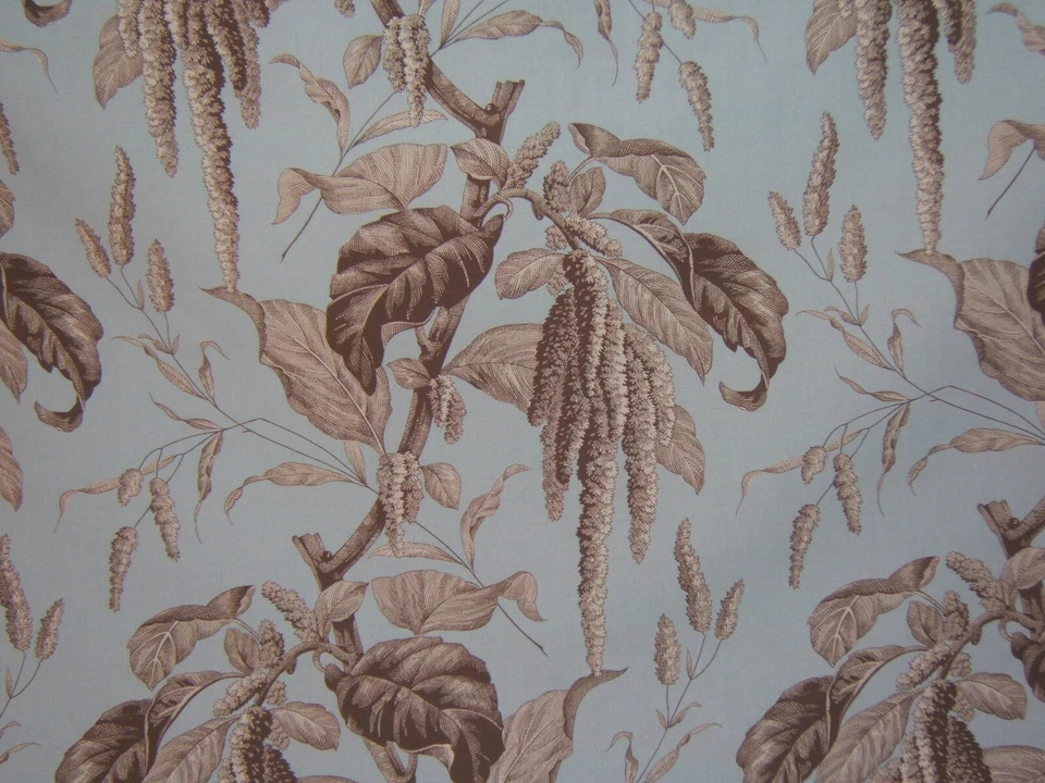 Lee Jofa, Camille, Floral, By The Yard., Color Sky Blue with Brown - Image 2 of 3
